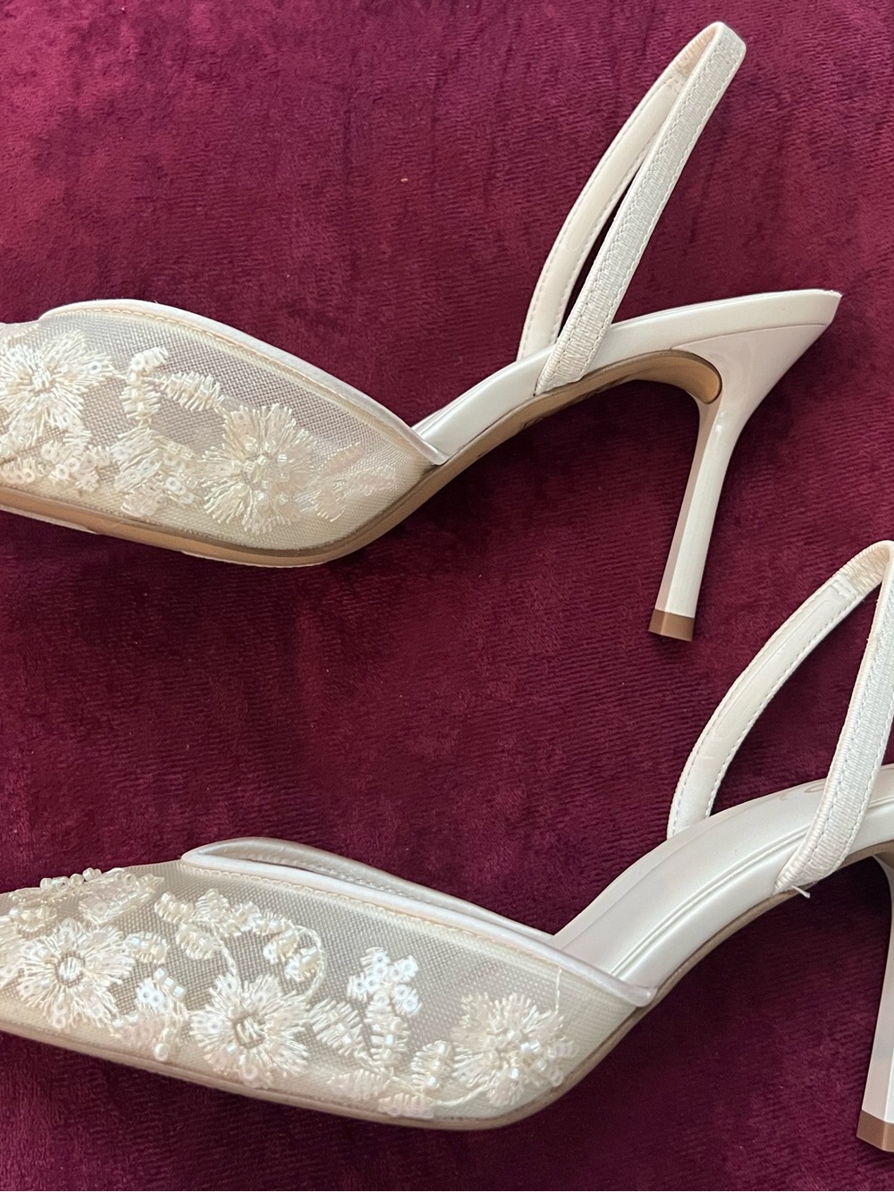 Aldo Champagne Lace Slingback Pointed Stiletto - Picture 5 of 5